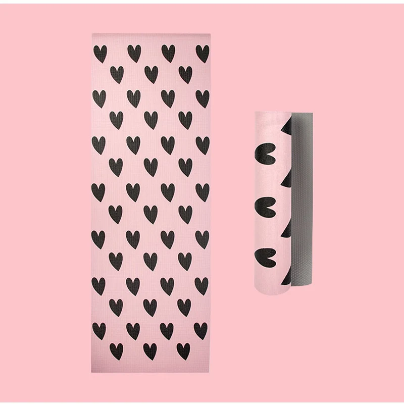 Heart Printed Yoga Mat Double-sided Non-slip Wear-resistant INS HOT Cute Fitness for Gils Pilate Mats 6MM Exersize Blanket |