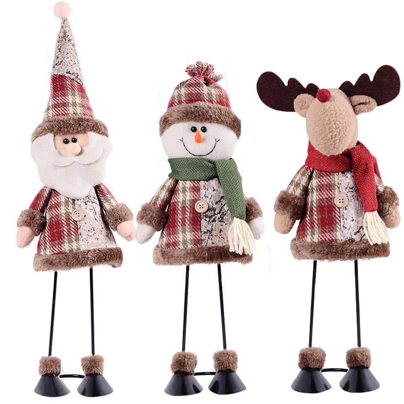 

Christmas Standing Doll Ornament, Portable Decorative Home Office Shop Window Gift