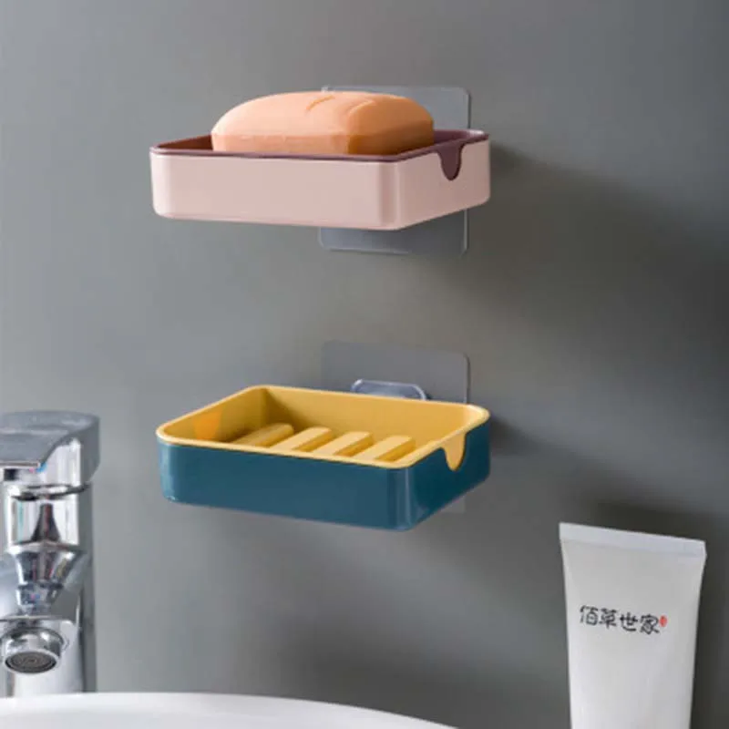 Настенный двойной Слои мыльница для жидкого мыла или ополаскивателя держатель