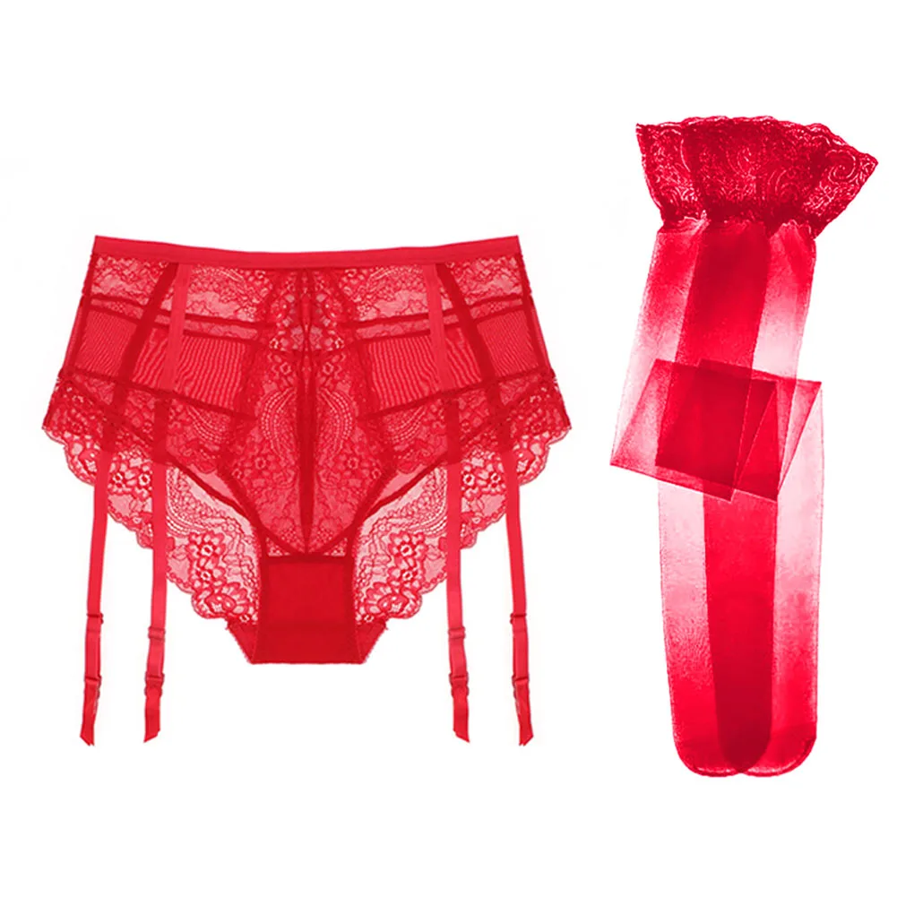 Пикантные женские кружевные черные/белые подвязки свадебные пояса и чулки 2