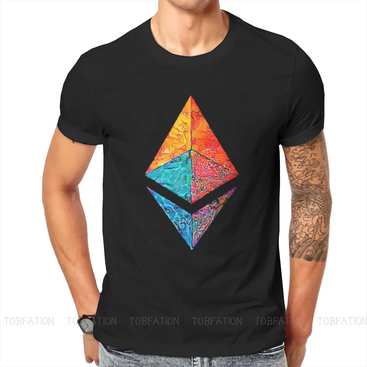 

Casual Ether Ethereum Eth Blockchain Cryptocurrency Crewneck Tshirts Crypto Etherium Distinctive Men's t Shirt Hipster Clothing