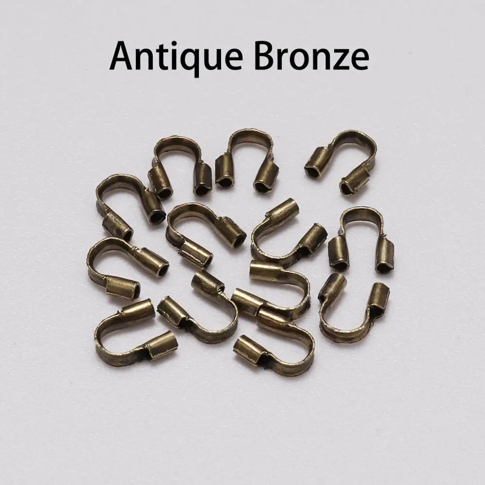 Antique Bronze 100 шт./лот 4,5x4 мм Провода Протекторы Провода Guardian Защитные Петли U аксессуары определенной формы застежки разъем для изготовления ювелирных изделий - Цвет: Antique Bronze