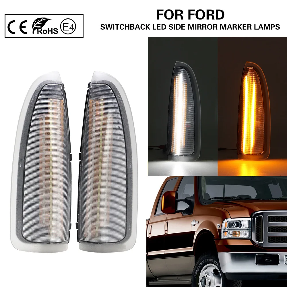 

Прозрачный переключаемый светодиодный габаритный светильник онарь бокового зеркала указатель поворота (янтарный) светодиодный габаритны...