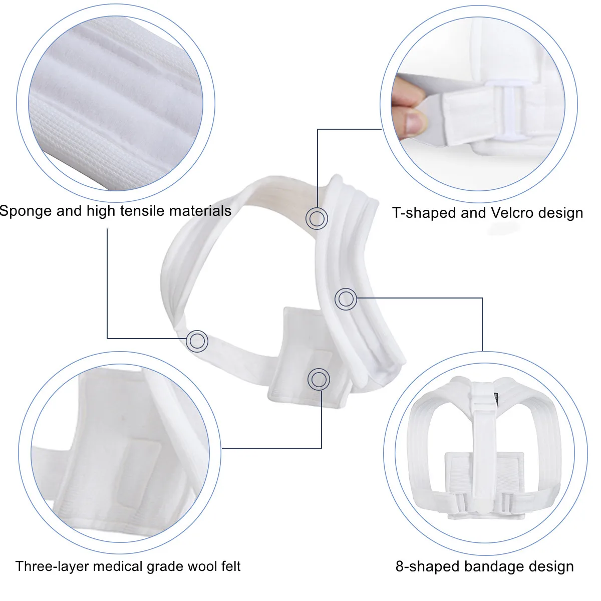 Корректор осанки VELPEAU регулируемый ремень для ключиц с мягким плечевым ремнем