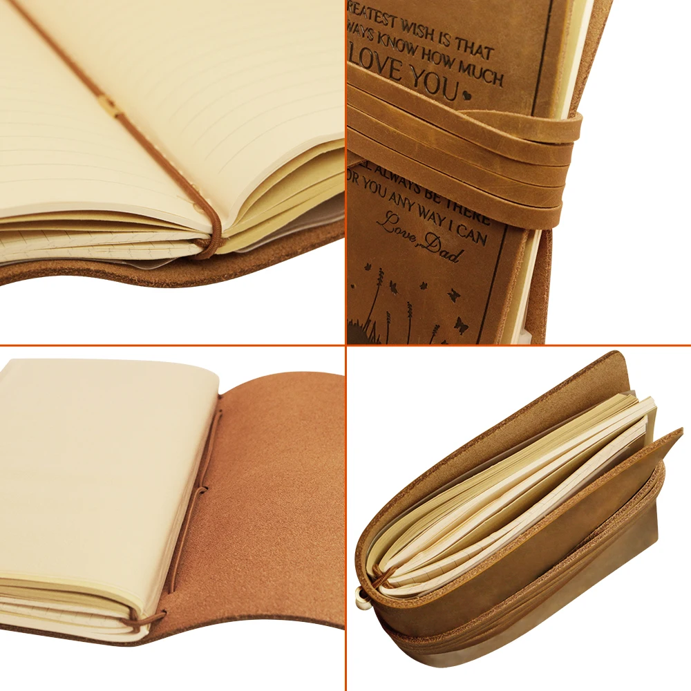 Персонализированная записная книжка из натуральной кожи ручной работы с