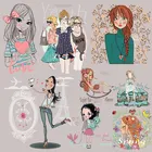 Термонаклейки для девочек с цветочным рисунком, нашивки на куртки, сумки, носки, подушки, одежда, моющиеся термонаклейки