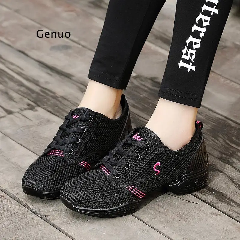 

New 2021 Sports Feature Soft Outsole Breath Women Practice Shoes Sneakers for Woman Modern Jazz Dance Shoes Woman