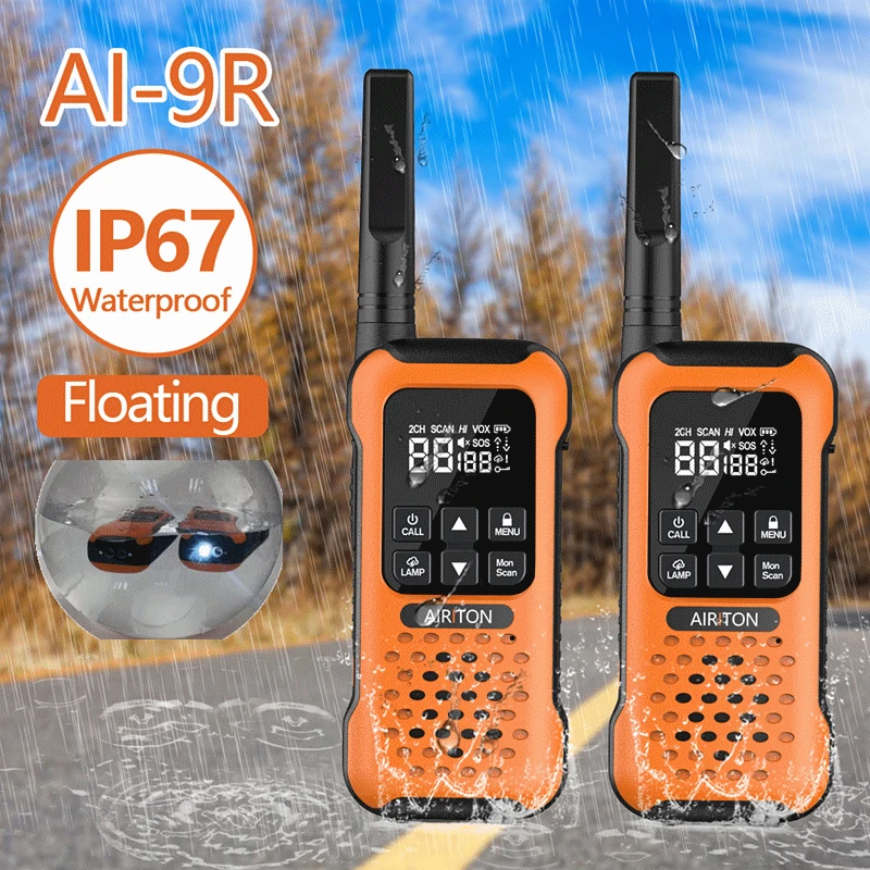 Airiton AI-9R приемопередатчик IP-X7 водонепроницаемая портативная рация плавательный