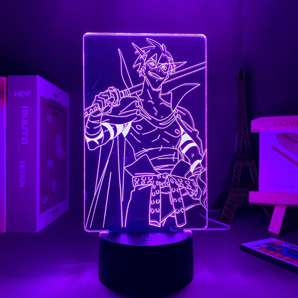 

3d Lamp Anime Figure Tengen Toppa Gurren Lagann Kamina Led Night Light for Bedroom Decor Colorful Nightlight Anime Gift