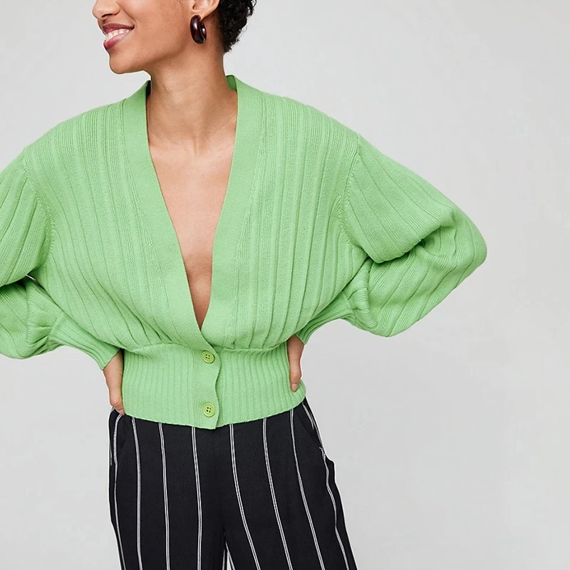 Женский кардиган с V образным вырезом Осень зима| |