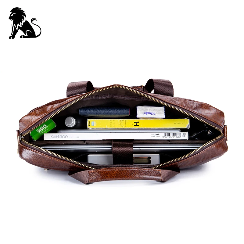 Деловой портфель из натуральной кожи для мужчин винтажная сумка компьютера