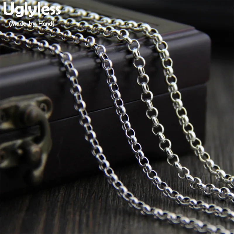 

Неглинистые 925 пробы серебряные аксессуары ювелирные изделия унисекс o-образные цепи ожерелья без кулонов бижутерия ручной работы различных размеров