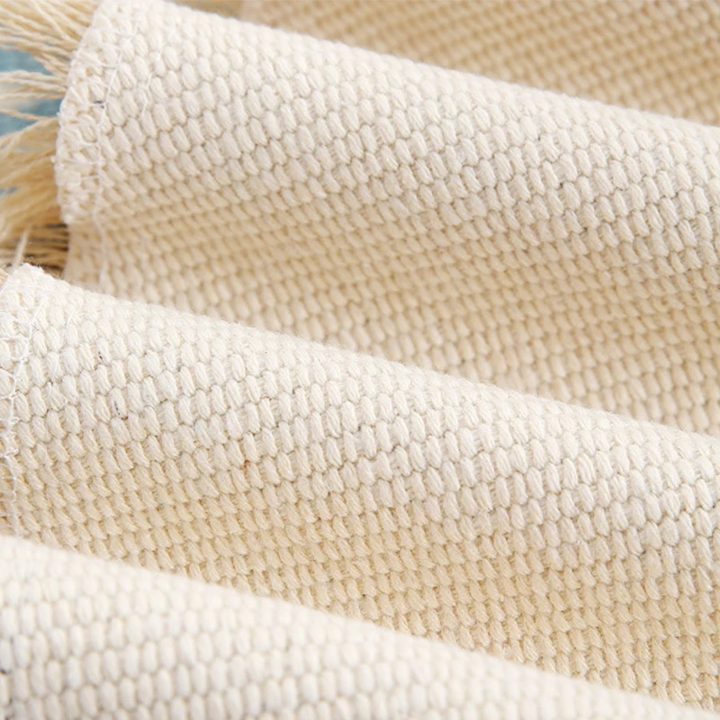 Марокканский круглый ковер для спальни в стиле бохо хлопковый с кисточками