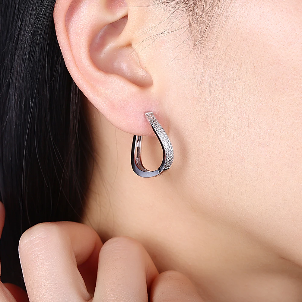 

ZEMIOR K POP O Shape Aesthetic Cubic Zirconia Earrings Bulks For Teen Grils Women Design Fashion Jewelry Gift Best Selling