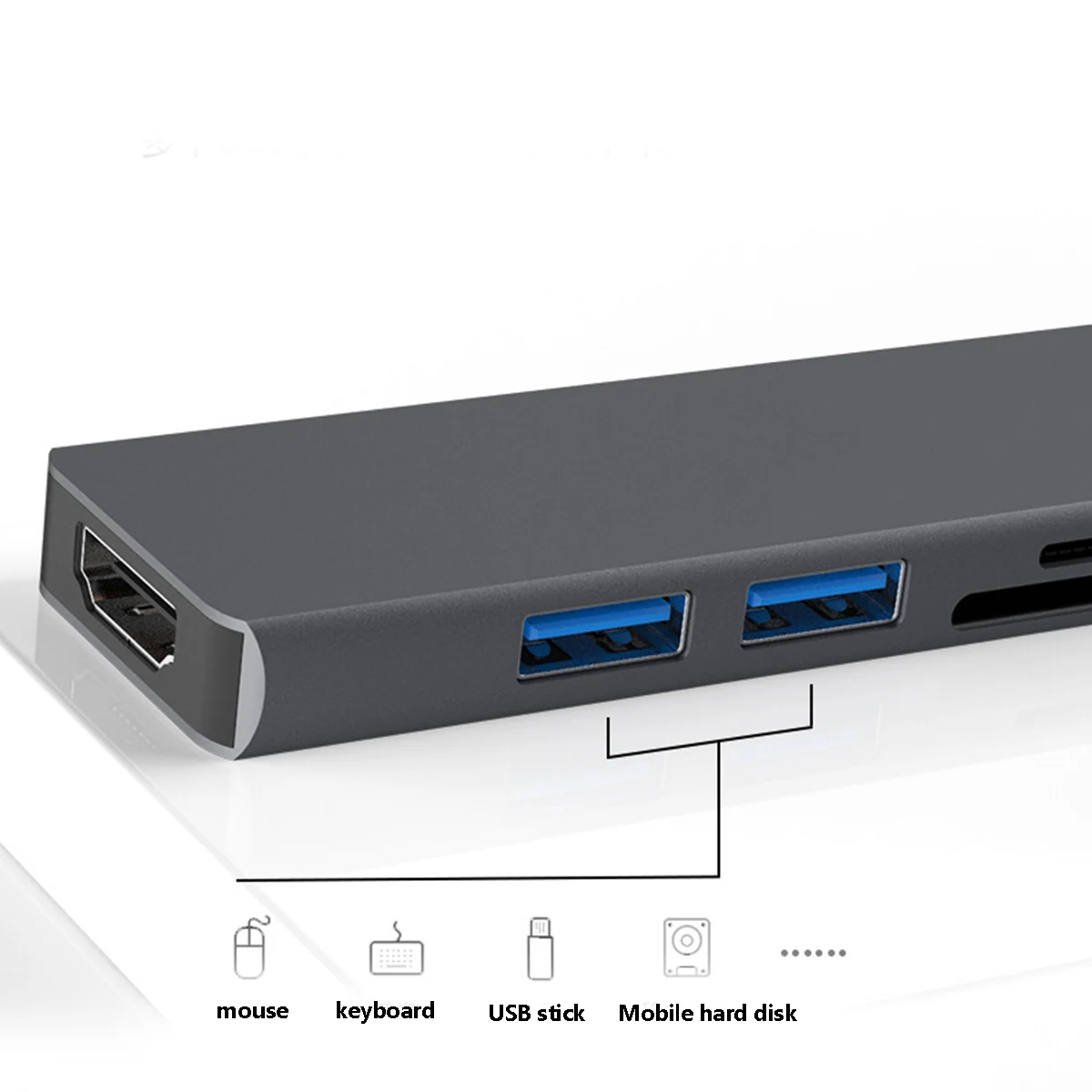5 в 1 Type C концентратор USB HD 2 3 0 5Gbs SD TF слот для карт 4K 1080P видео выход адаптер Macbook Pro Air