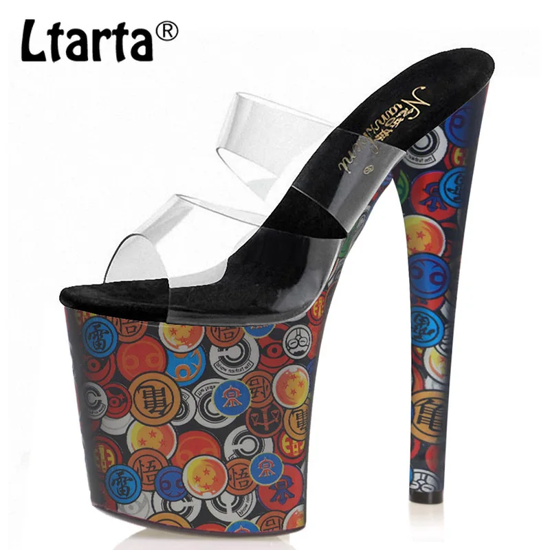 

Ltarta 20 см босоножки с рисунком размера плюс пикантные полюс танцевальные, на высоком каблуке для ночного клуба со стразами, модельные, на выс...