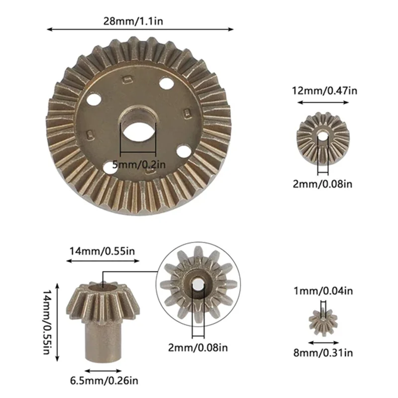 Wltoys 144001 parts Upgrade Metal Gear 30T 16T 10T Differential Driving Gears for 12428 12429 12423 | Игрушки и хобби