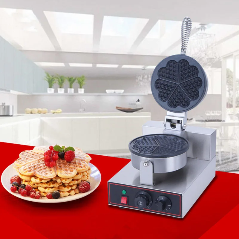 

220V/110V High quality commercial Stainless steel electrical waffle maker 1200W Heart shaped egg waffle maker