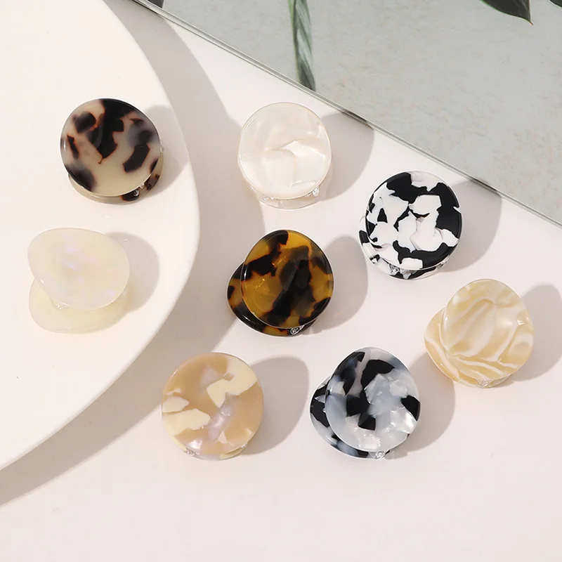 

Creative Design Geometric Acetate Hair Claws Small Glossy Hair Crabs Clip Leopard Hair Clip Clamps For Women Hair Accessories