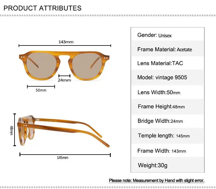 

Vintage Acetate Sunglasses Men Full Rim Polarized Frame Brand Designer UV400 Goggle Driving Fishing Outdoor Sun Glasses Women