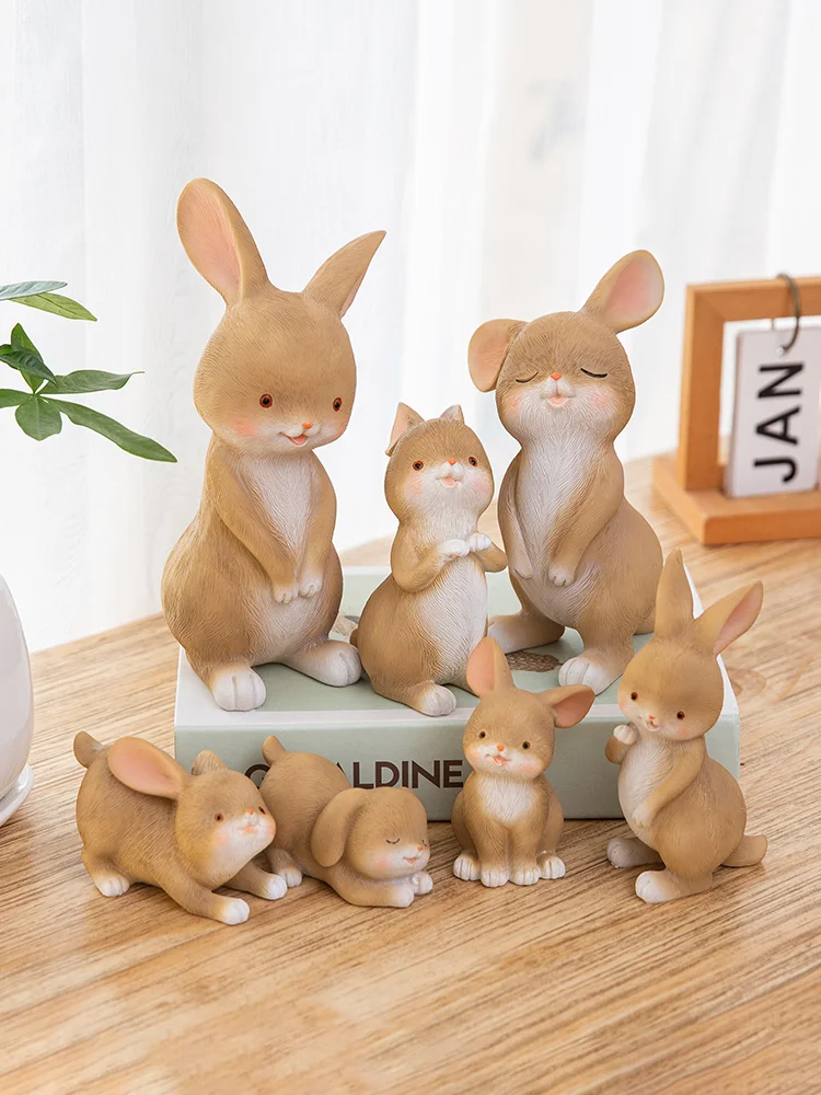 

Cute Rabbit Family Healing Department Small Decoration Creative Japanese Desktop Room Decoration Birthday Gift For Girls