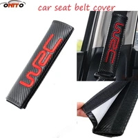 car 1pcs carbon fiber car seat belt cover car safety shoulder strap wrc for focus cruze car styling