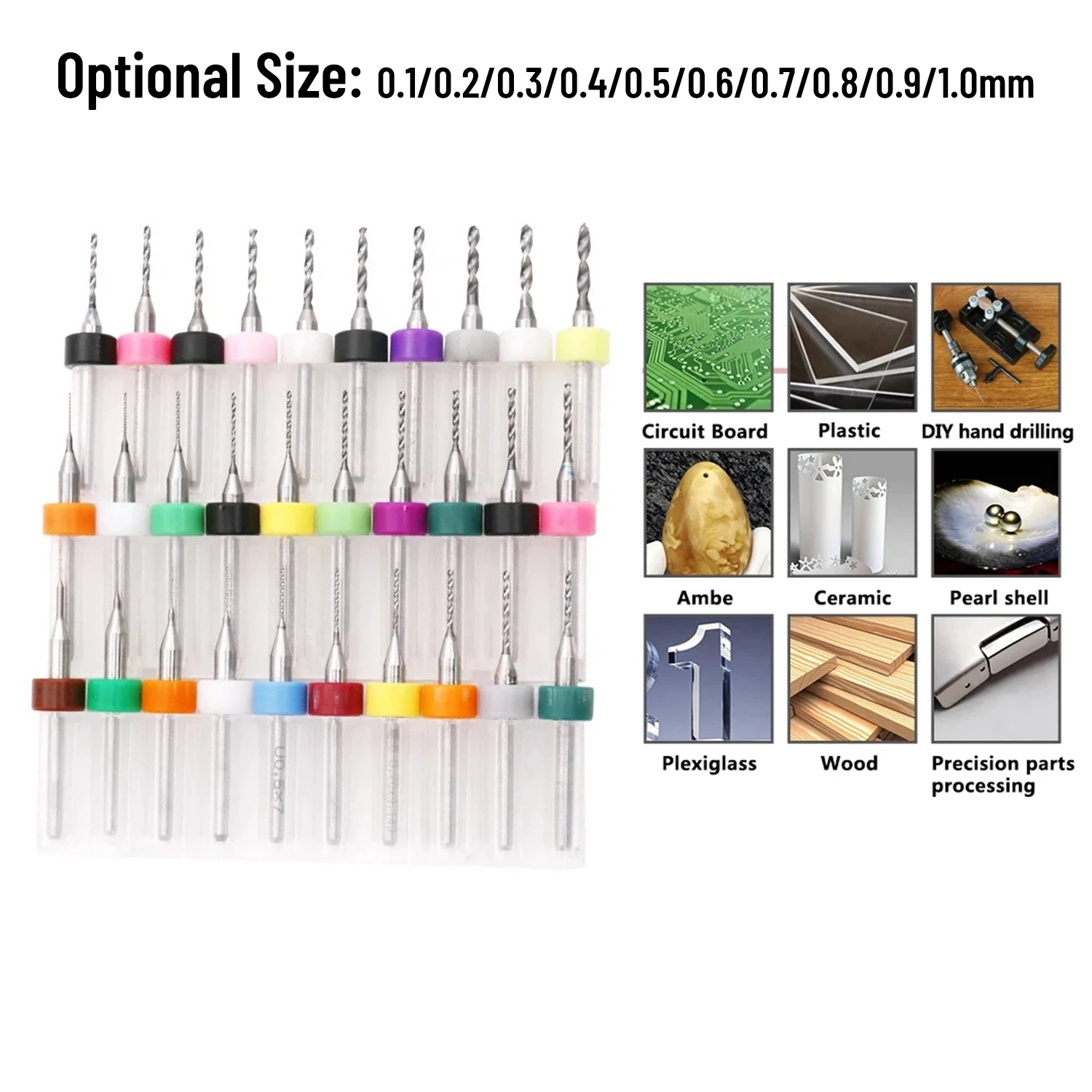 

10 Pcs PCB Drill Bits Cutting Supplies Head Power Tools Accessories For Circuit Board Carbide Twisted Trimming Hand Tools Parts
