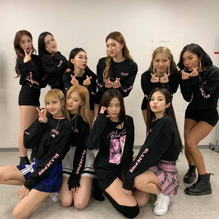 KPOP BLACKPINK LISAJISOO Роза Дженни Круглый воротник короткое худи тонкая джемпер свободного кроя, в Корейском стиле; летнее худи