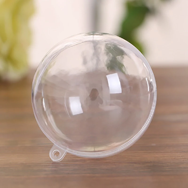 5PCS Transparent Plastic Balls Christmas Universal Gift Packing Baubles Sphere Fillable Xmas Tree Ornament Decorations 5-10cm