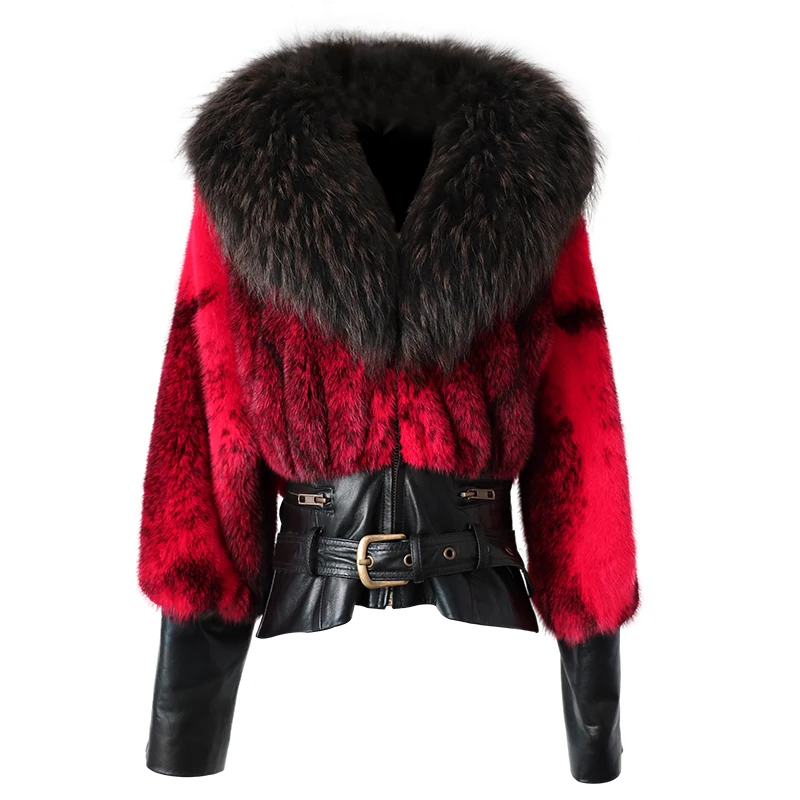 Женская шуба из натурального меха норки элегантная цельного верхняя одежда для