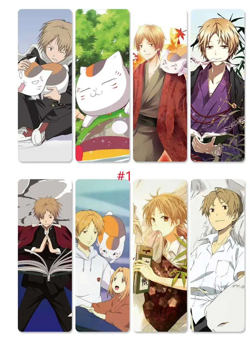 

8 шт./компл. Нацумэ Yuujinchou ПВХ закладки с принтом аниме Такаси Нацумэ наторий шуучи нианко-сенсей