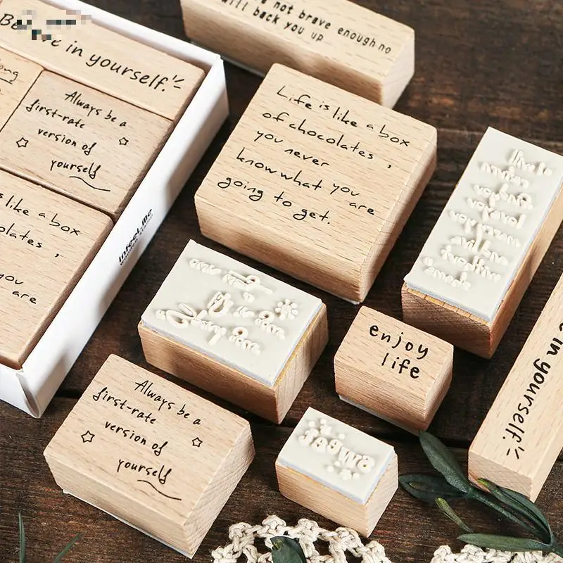 12 шт. винтажные английские короткие украшения штамп деревянные и резиновые