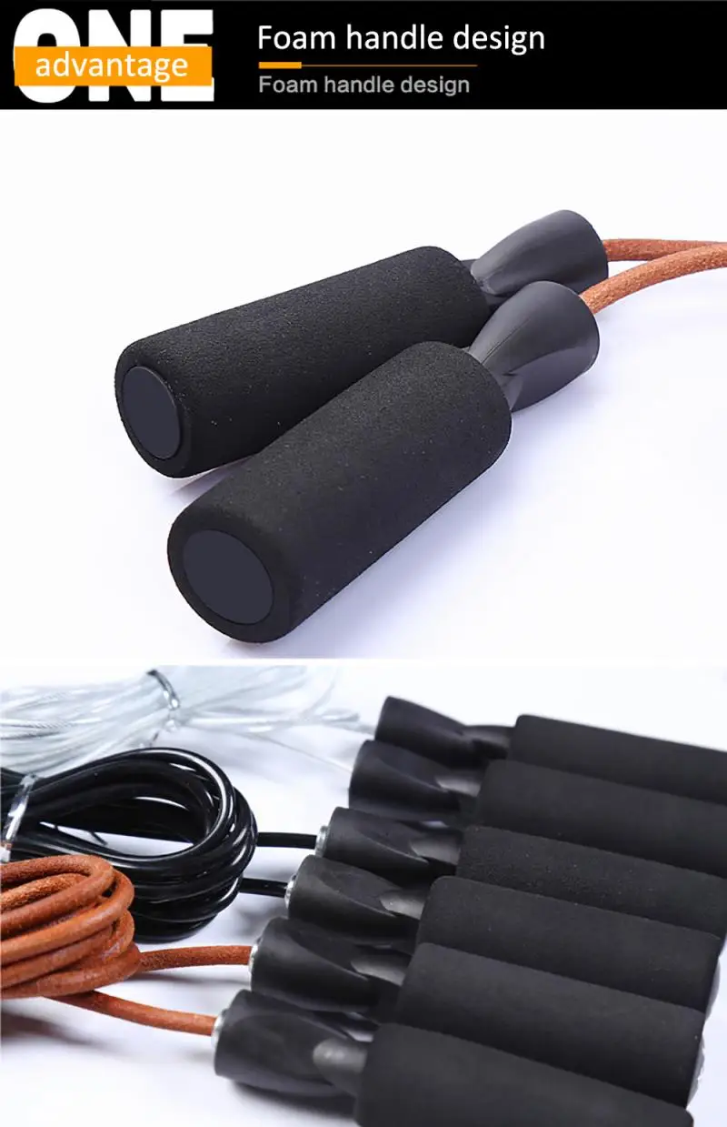 

Sports Exercise Skipping Rope Durable Sports Skipping Exercise Aerobics Skipping Rope Cowhide Leather Skipping