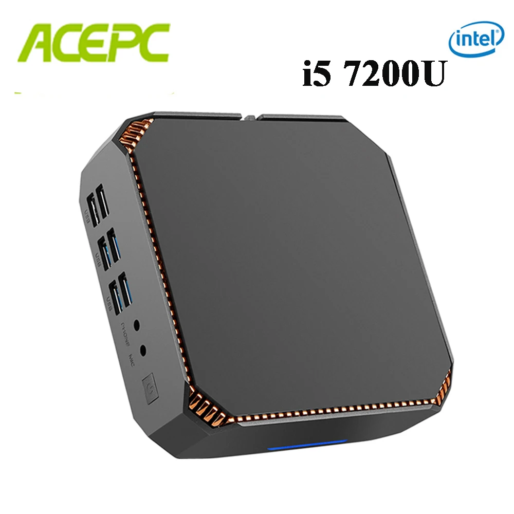 CK2 Intel Core Mini PC DDR4 Win10 Настольный ПК Kaby Lake i5 7200U 7300U 2 ядра 4K 4 потока 5 GHZ Linux Windows игровой