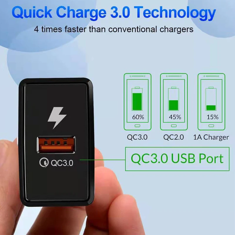 Универсальное быстрое зарядное устройство Fiuzd USB QC3.0 для телефона адаптер Bease Huawei
