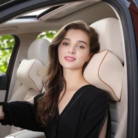 car accessories auto headrest neck pillows seat cover head waist rest massage pillow soft memory car headrest pink