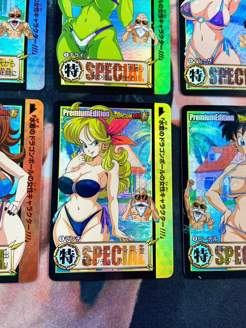 Traje de ba&ntilde;o de Dragon Ball Z para ni&ntilde;as, Bikini con Android 18, Chichi Bulma Ranchi, Sexy, juego coleccionable, tarjetas de colecci&oacute;n de Anime, 18 unids/set por Set-2