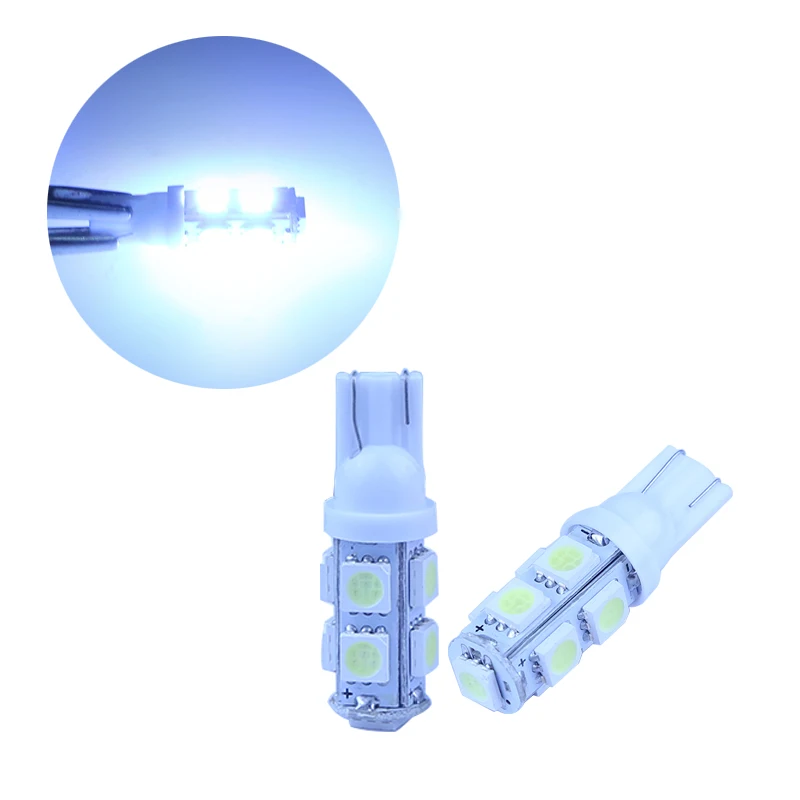 2 шт./лот T10 W5W светодиодные лампы 5050 9 SMD 194 168 Ксеноновые белые клиновидные