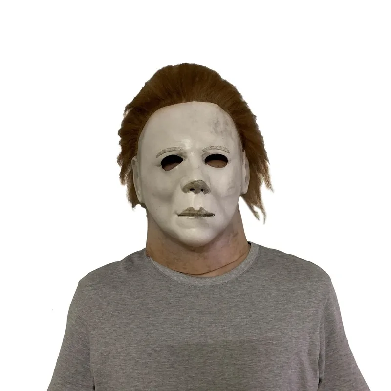 Маска страшная Майкл Майерс латексная со светодиодной подсветкой для Хэллоуина
