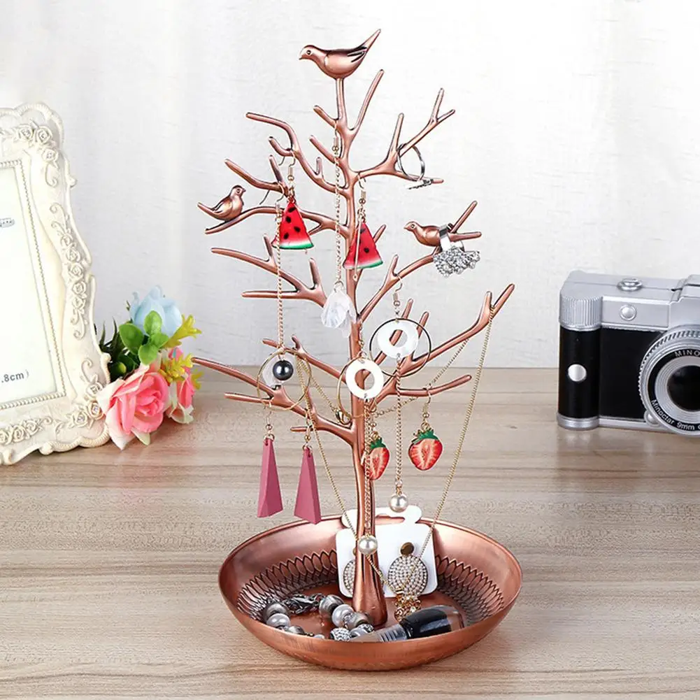 

Birds Tree Shape Jewelry Display Stand Holder Earring Necklace Bracelets Rack