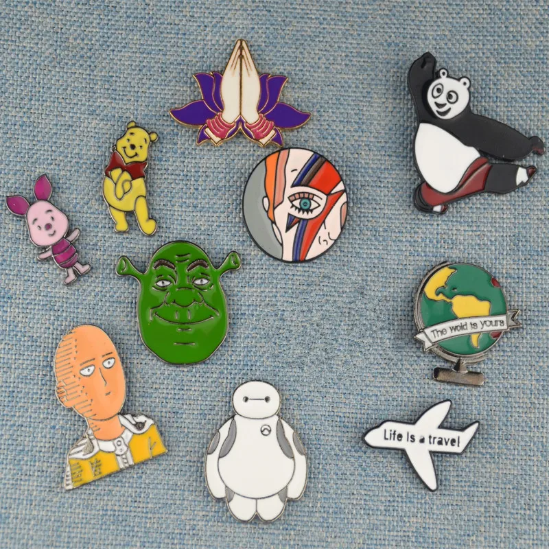 1 шт. эмалированный значок в виде мультяшного персонажа Бэймакса из аниме ONE PUNCH MAN