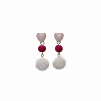 2022 artificial hair ball pom ball pendant earrings new love plush earrings winter all match ladies fashion jewelry