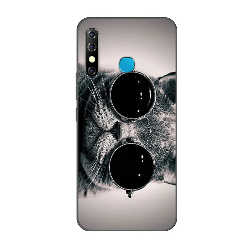for infinix hot 8 case soft black silicone protective back for infinix hot8 phone cover colorful pattern animal cartoon free global shipping