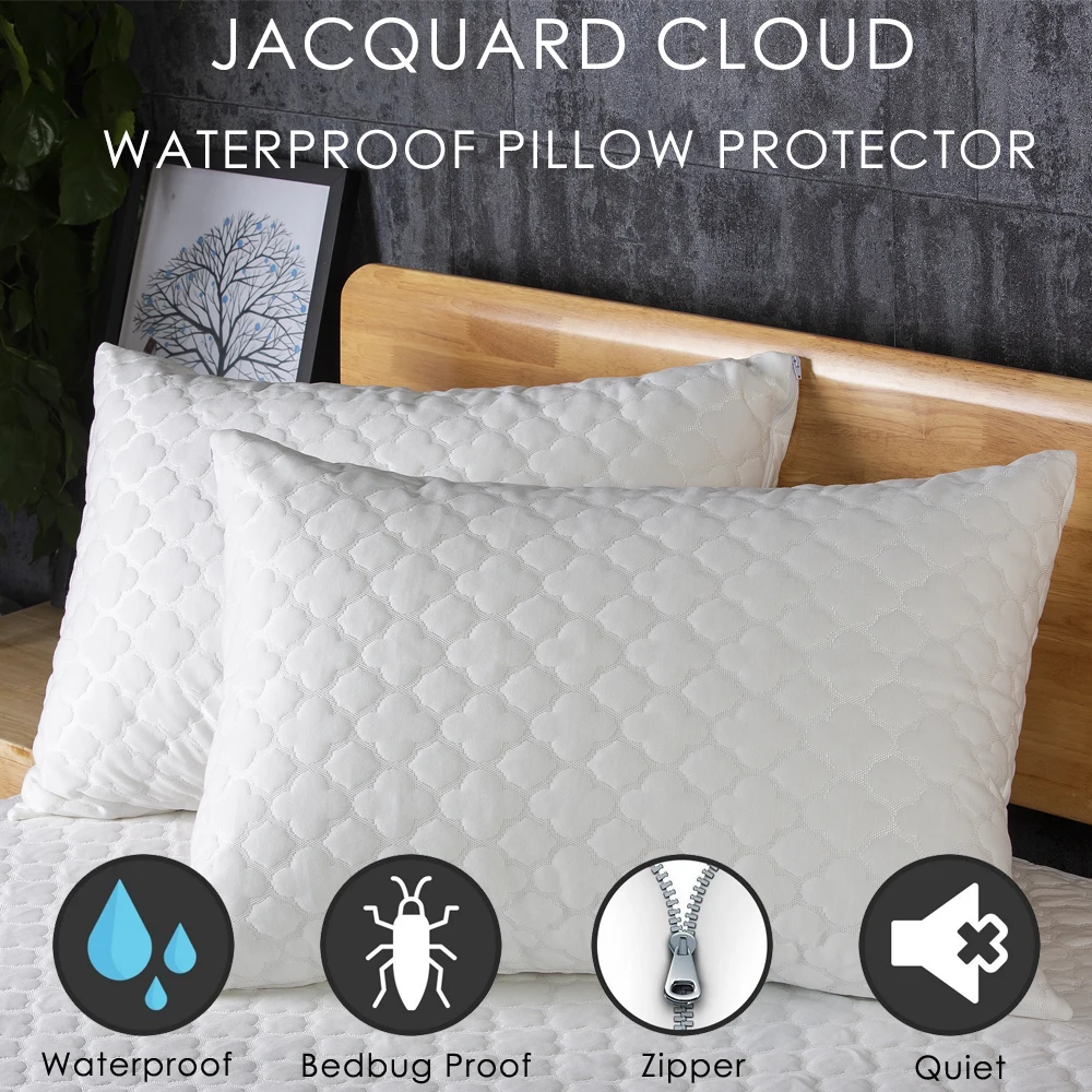 LFH 50X70CM Jacuquard облаками водонепроницаемый протектор подушки появлению пылевых