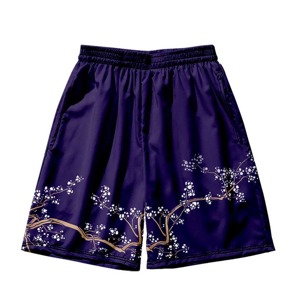 Кимоно + шорты для мужчин и женщин Харадзюку с цветочным принтом журавлей