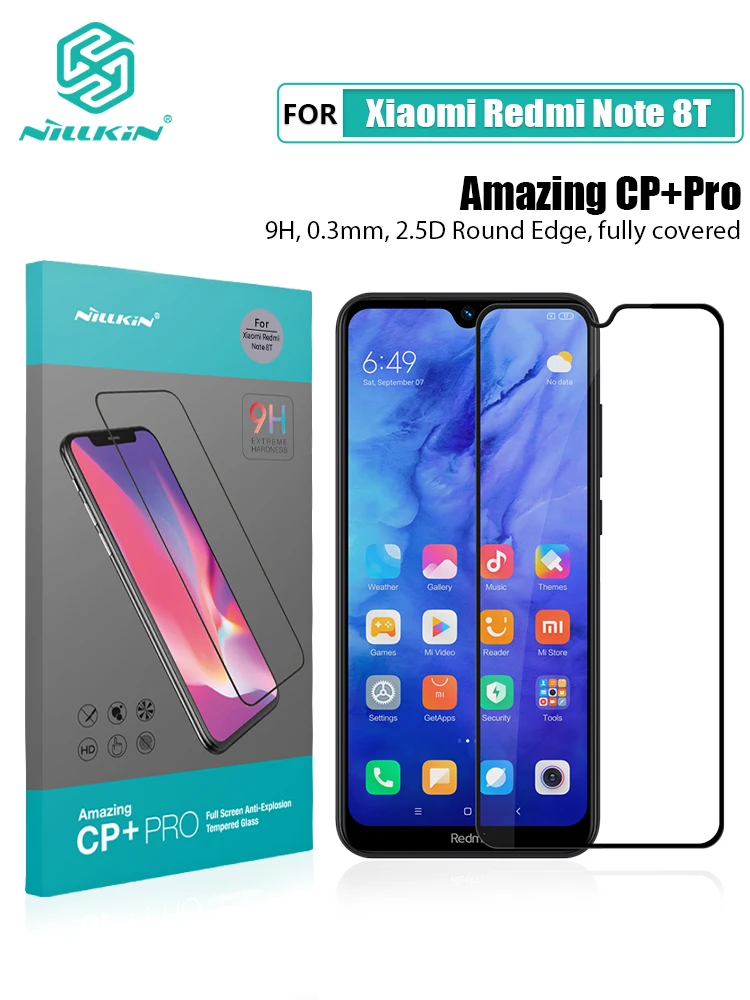 CP Plus Full Cover Защитное стекло для экрана xiaomi redmi note 8t NILLKIN Amazing H/H+ PRO/CP+ PRO/XD+ 9H redmi note 8t защита из закаленного стекла - Цвет: CP Plus Full Cover