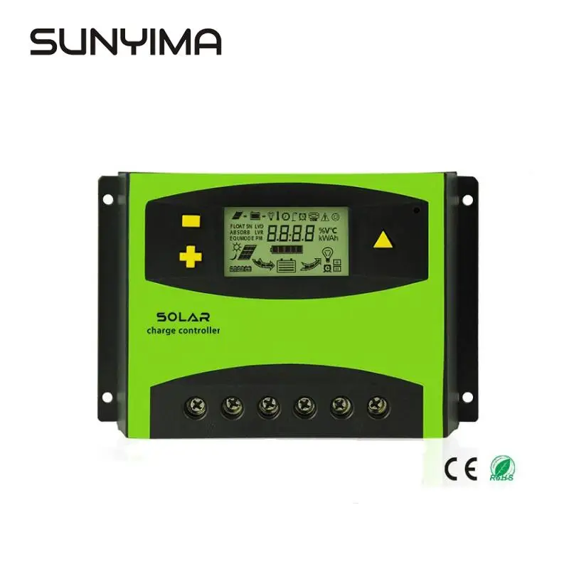 SUNYIMA 60A 12 В/24 В ЖК контроллер заряда 20A 30A 40A 50A автоматический регулятор для