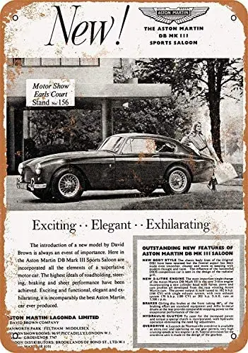 

Metal Sign - Vintage Look 1958 Aston Martin DB MK II Sports Saloon - 8 x 12 Inches Tin Sign
