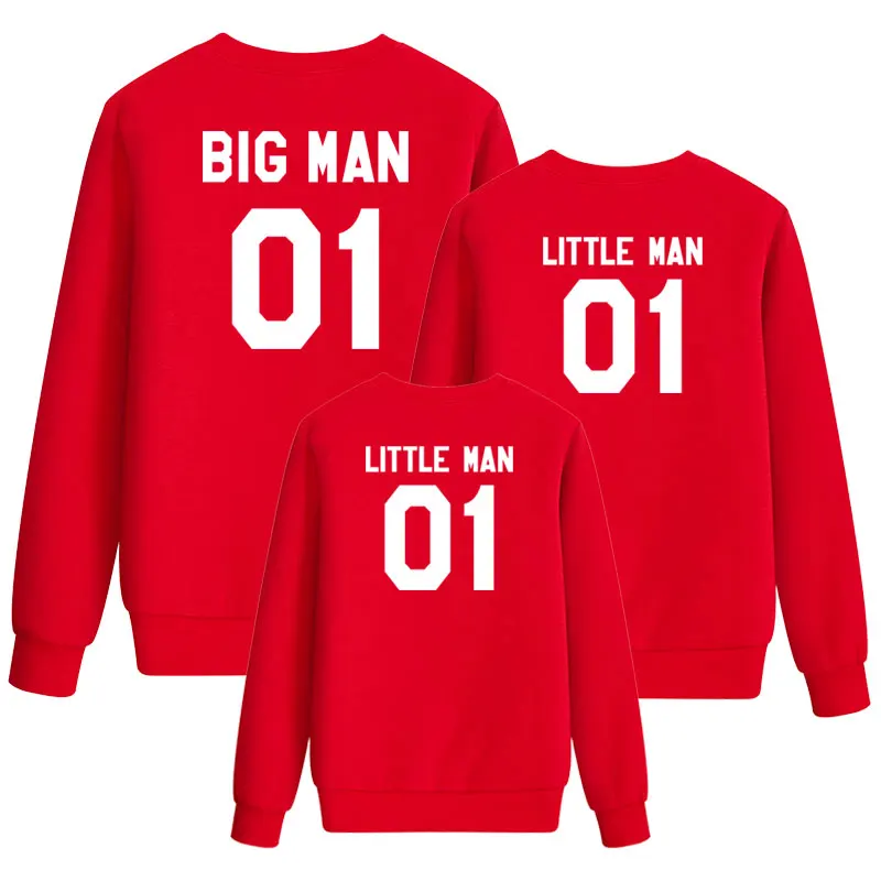 Семейные комплекты Big little man 01 свитер Папа и я сын хлопковые толстовки Одежда для