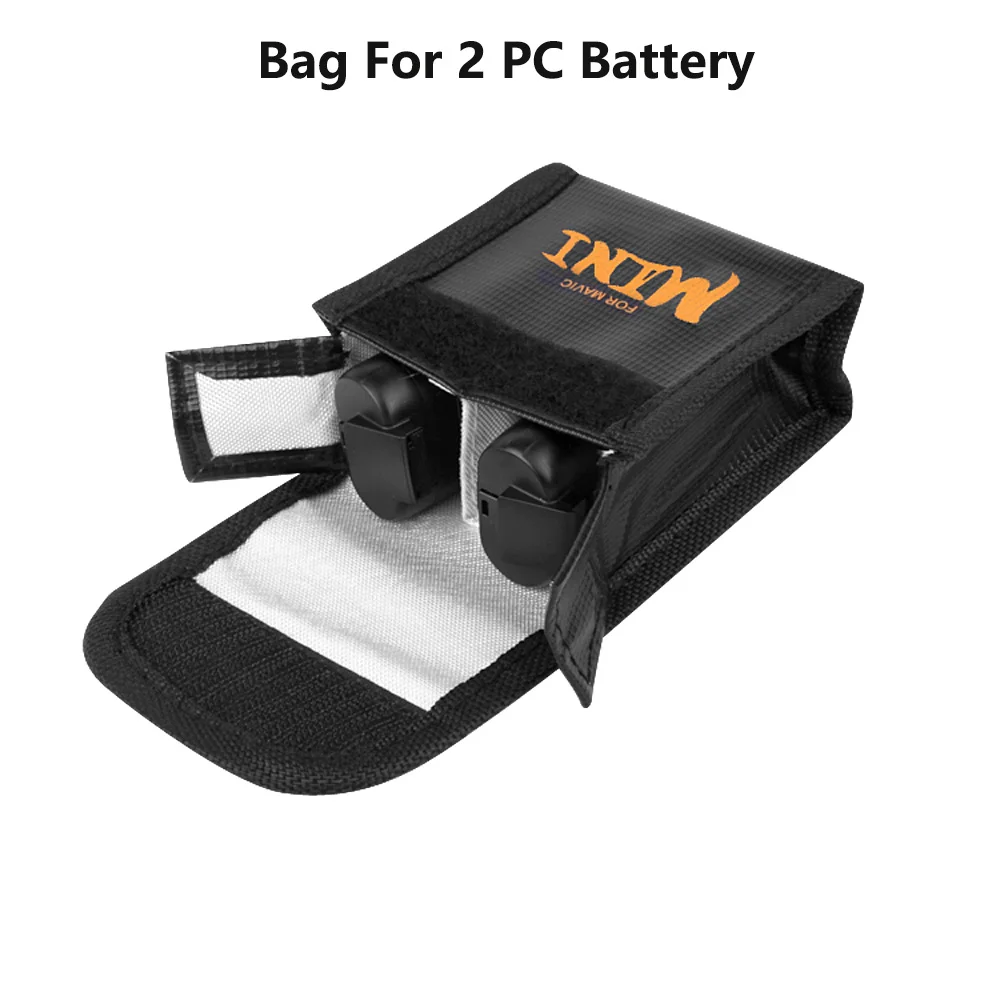 For 2 pcs Battery Батарея безопасная сумка для DJI Mavic MINI Водонепроницаемый взрывозащищенный защитный чехол для аккумулятора для DJI Mavic Mini Drone аксессуары - Цвет: For 2 pcs Battery